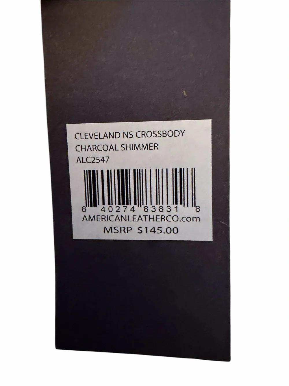 American Leather Co Cleveland NS Crossbody Charcoal Shimmer Leather NWT Bag